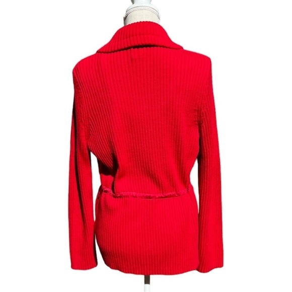 🌻Rafaella Ruby Red Quilted Ribbed Weekend Sport Jacket Size Large - Picture 7 of 10